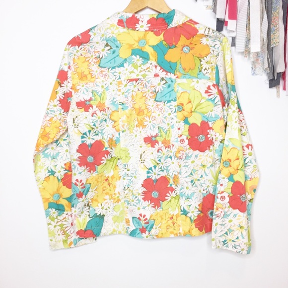 Norm Thompson floral jacket lightweight medium EUC - Picture 3 of 3
